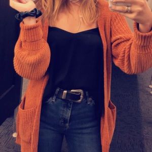 Urban Outfitters orange cardigan
